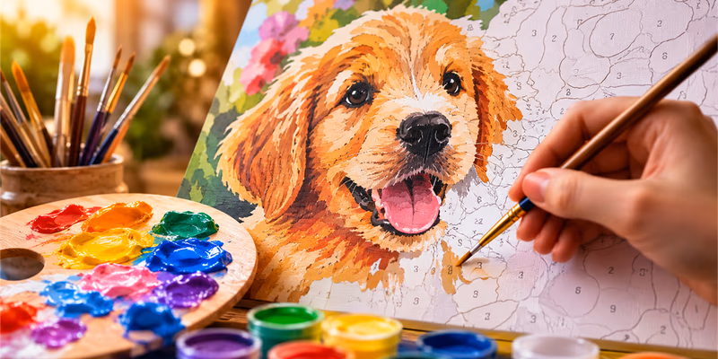 Step-by-step paint by numbers creation process
